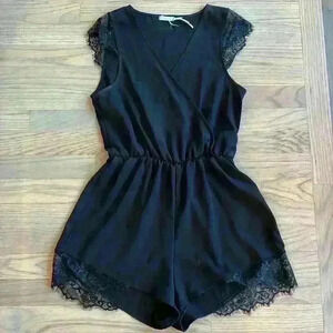 UO Kimchi Blue Lace Trim Romper